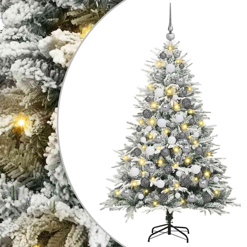 vidaXL Artificial Pre-lit Christmas Tree with Ball Set Green 180 cm - 46540