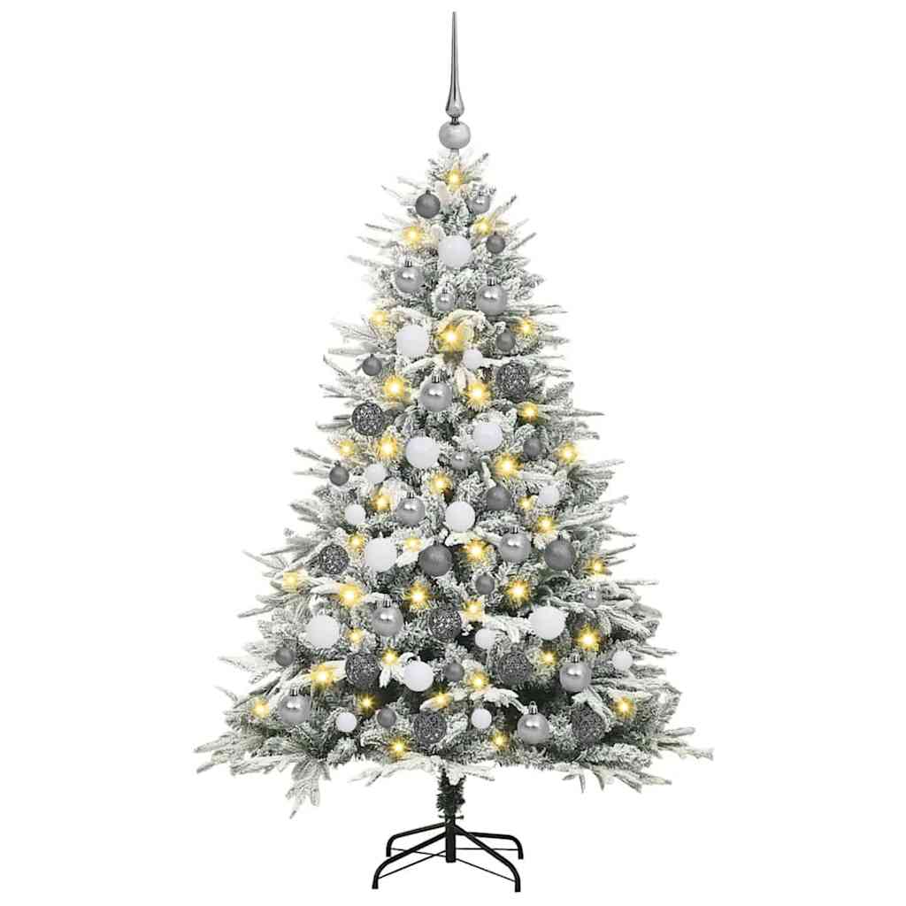 vidaXL Artificial Pre-lit Christmas Tree with Ball Set Green 180 cm - 46540