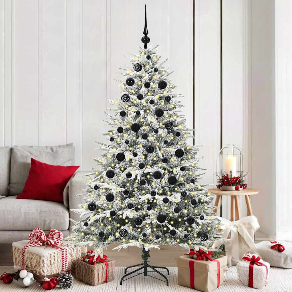 vidaXL Artificial Pre-lit Christmas Tree with Ball Set Green 180 cm - 46549