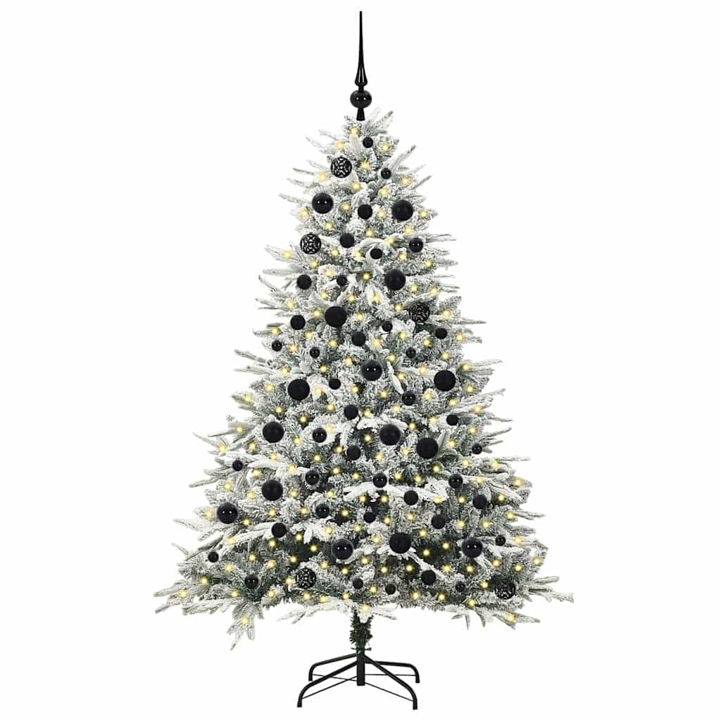 vidaXL Artificial Pre-lit Christmas Tree with Ball Set Green 180 cm - 46549