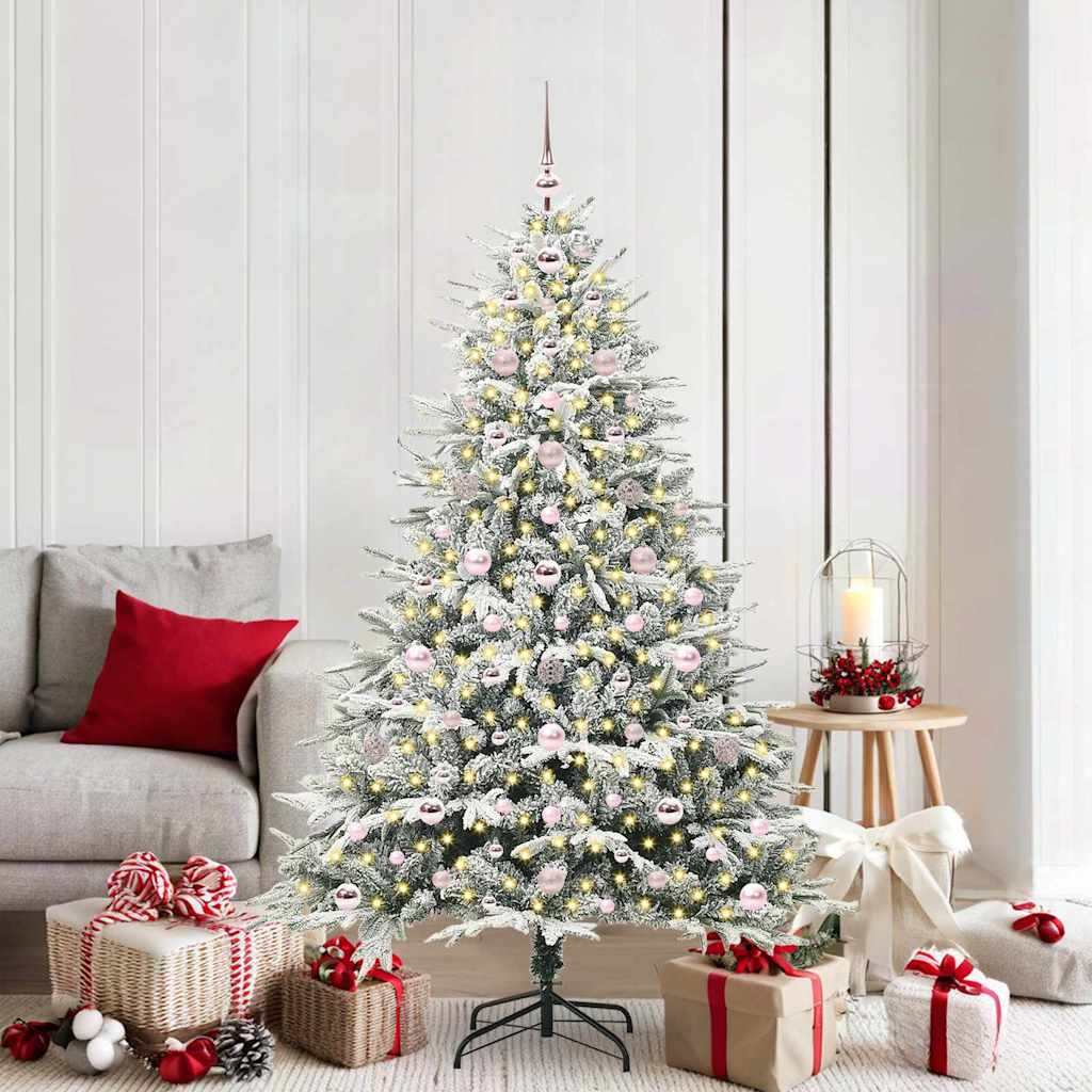 vidaXL Artificial Pre-lit Christmas Tree with Ball Set Green 180 cm - 46550