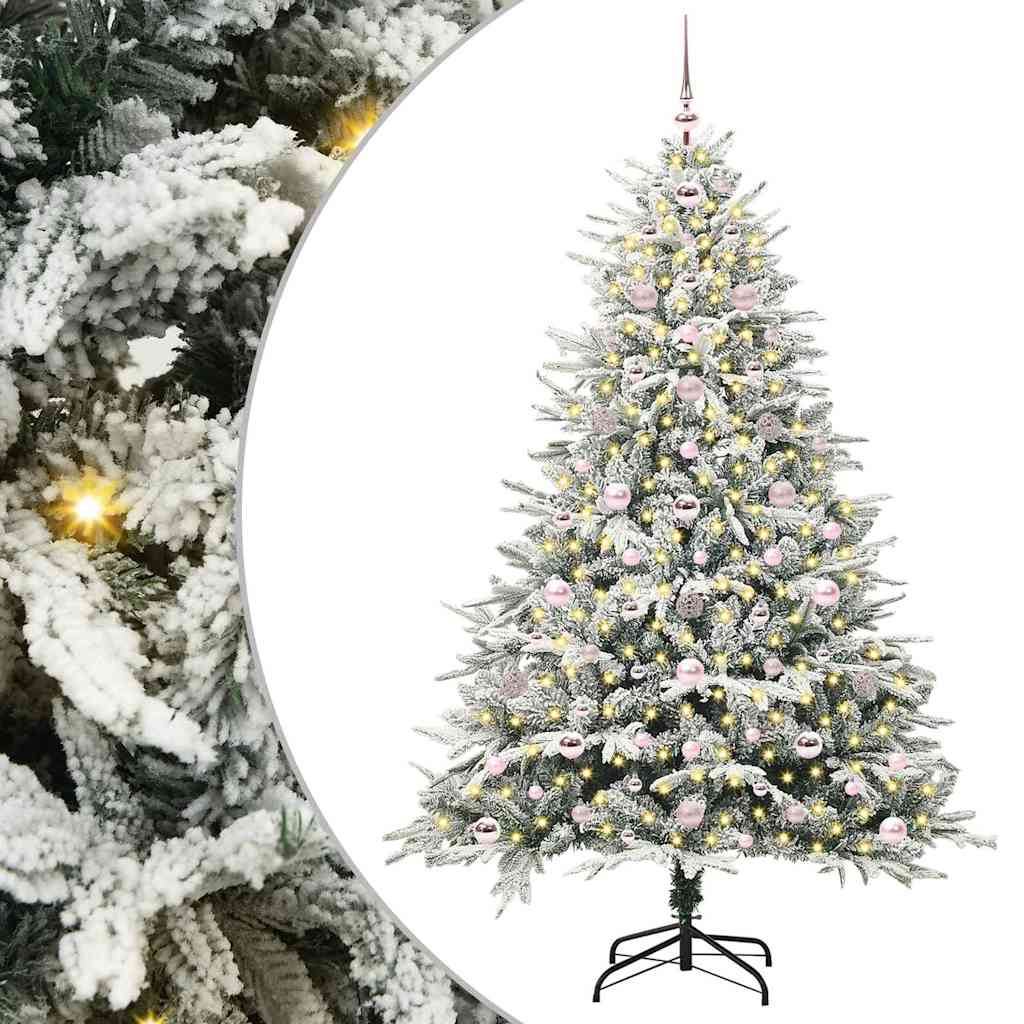 vidaXL Artificial Pre-lit Christmas Tree with Ball Set Green 180 cm - 46550