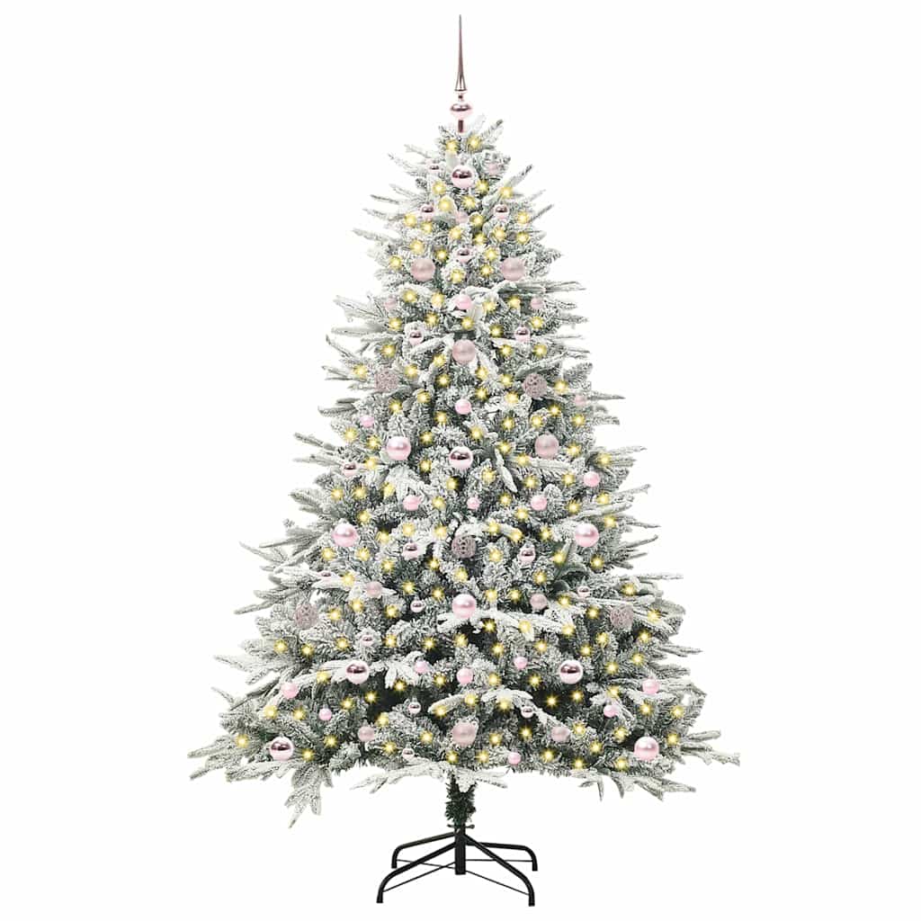 vidaXL Artificial Pre-lit Christmas Tree with Ball Set Green 180 cm - 46550