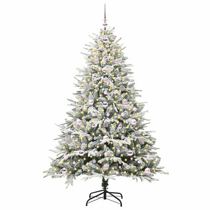 vidaXL Artificial Pre-lit Christmas Tree with Ball Set Green 180 cm - 46550