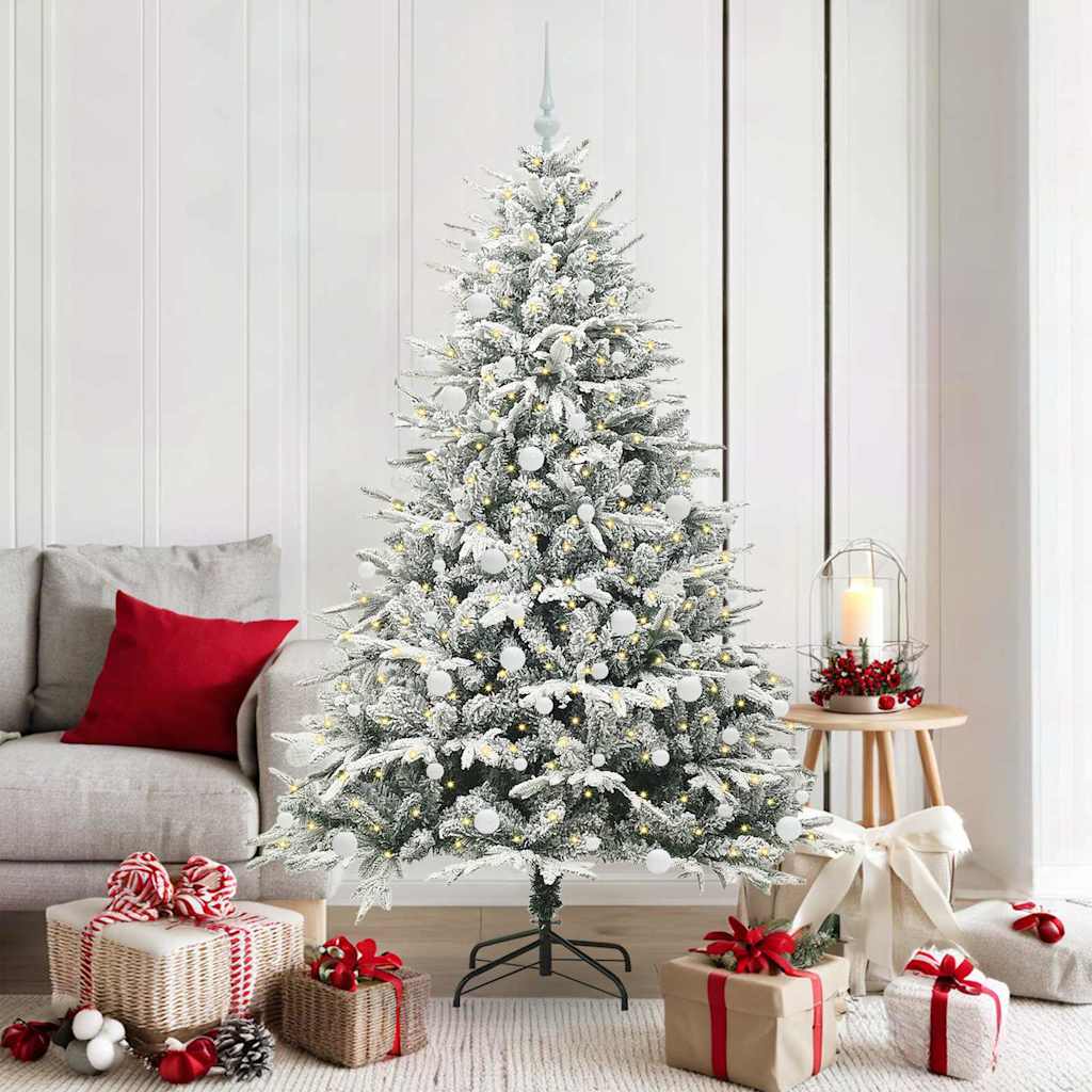 vidaXL Artificial Pre-lit Christmas Tree with Ball Set Green 180 cm - 46557