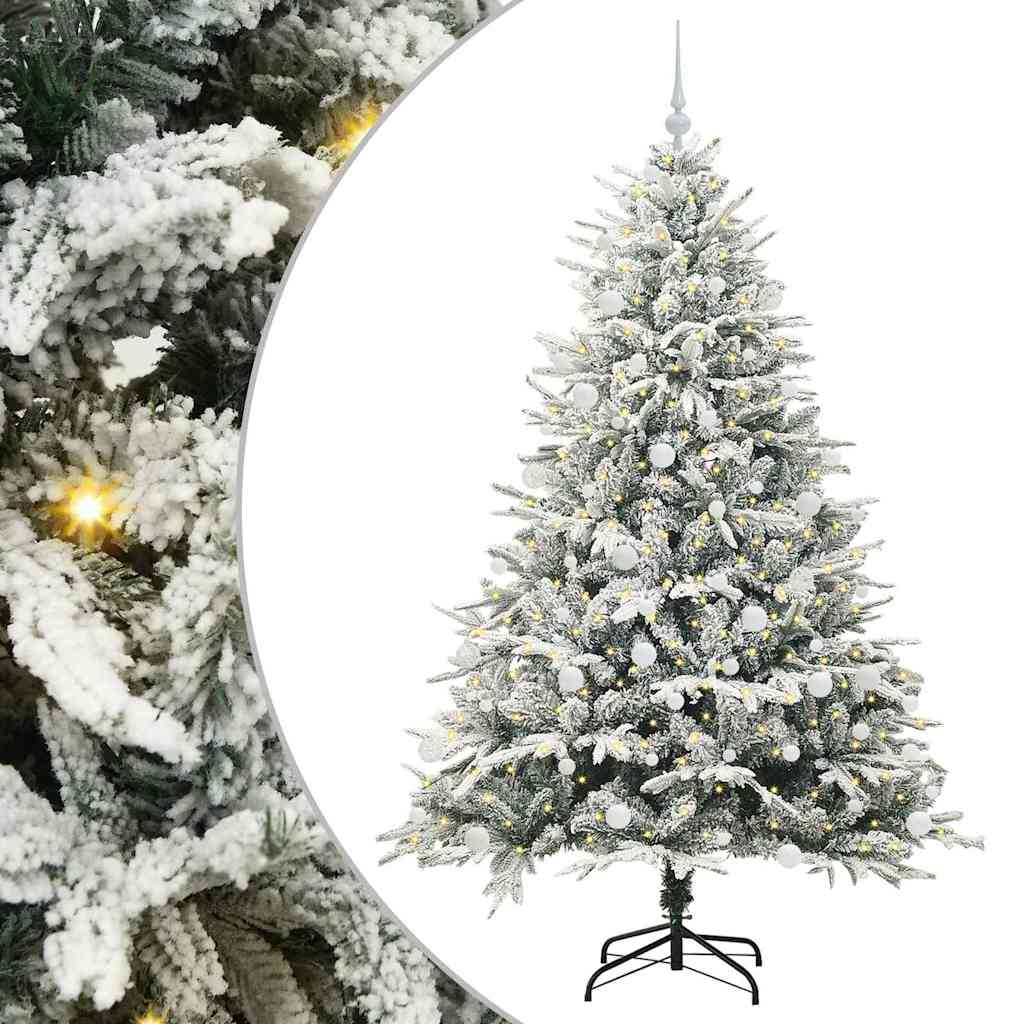 vidaXL Artificial Pre-lit Christmas Tree with Ball Set Green 180 cm - 46557