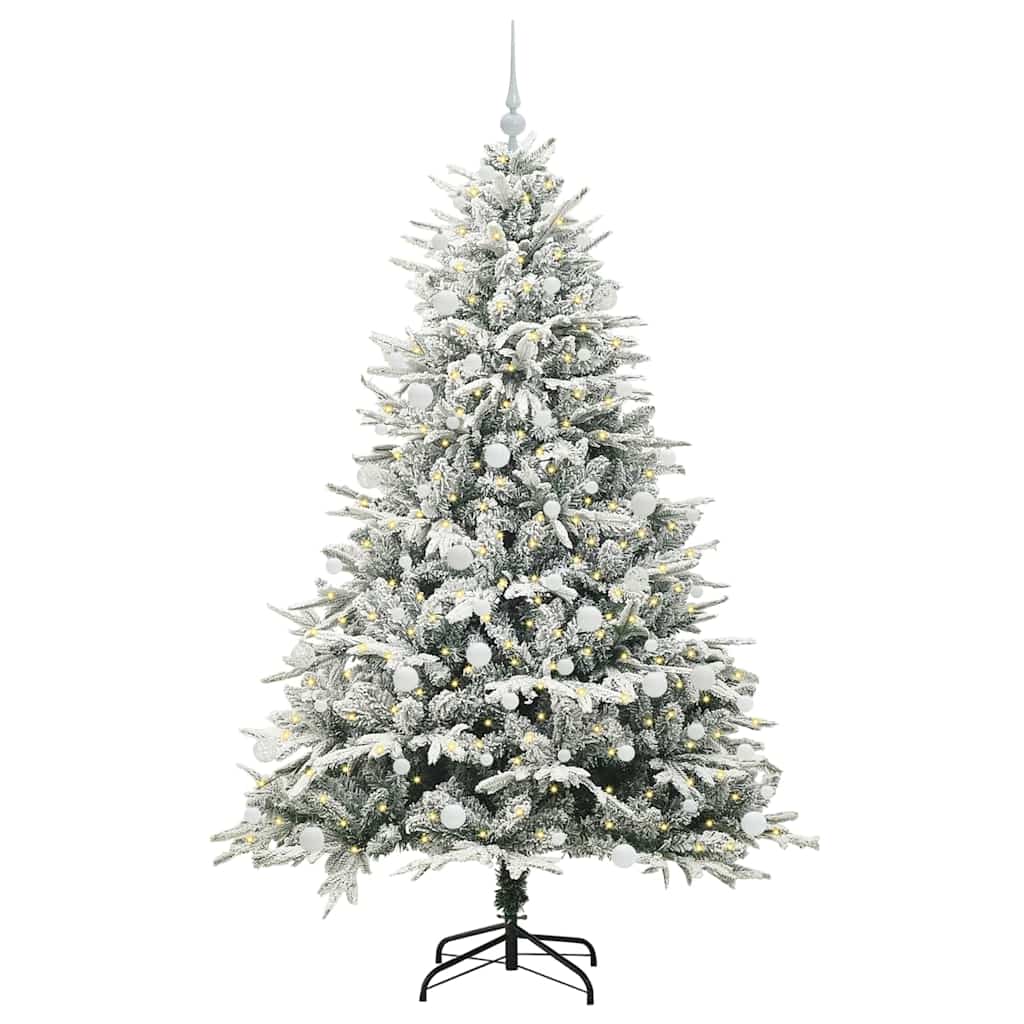 vidaXL Artificial Pre-lit Christmas Tree with Ball Set Green 180 cm - 46557