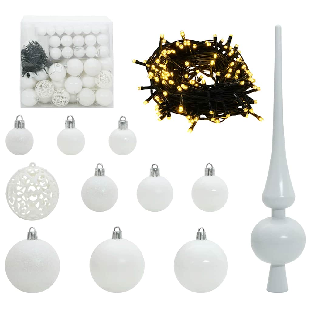 vidaXL Artificial Pre-lit Christmas Tree with Ball Set Green 180 cm - 46557