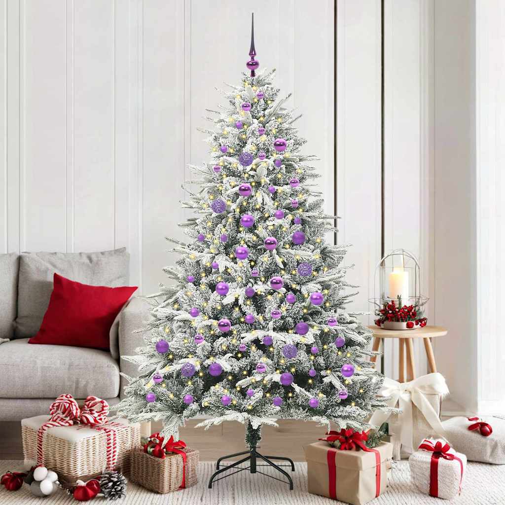 vidaXL Artificial Pre-lit Christmas Tree with Ball Set Green 180 cm - 46566