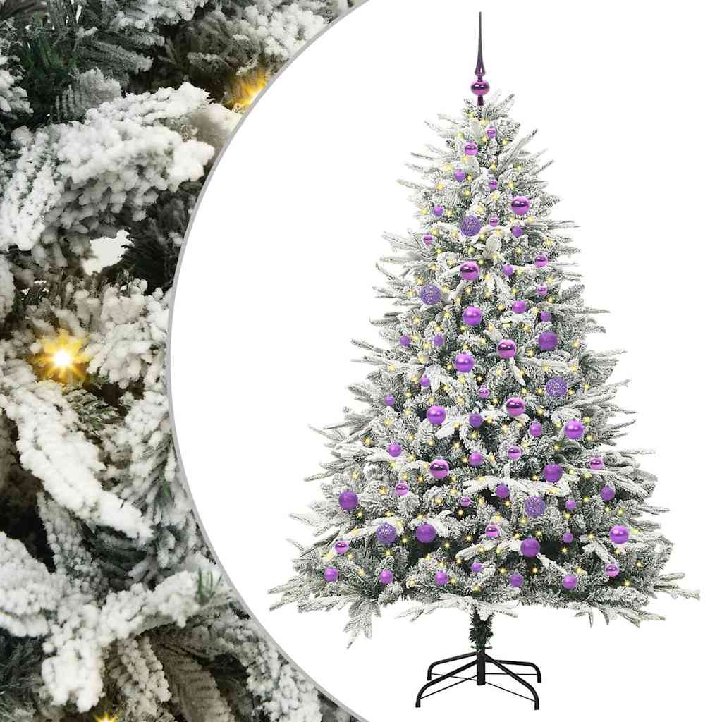 vidaXL Artificial Pre-lit Christmas Tree with Ball Set Green 180 cm - 46566