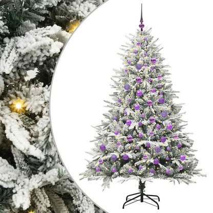 vidaXL Artificial Pre-lit Christmas Tree with Ball Set Green 180 cm - 46566