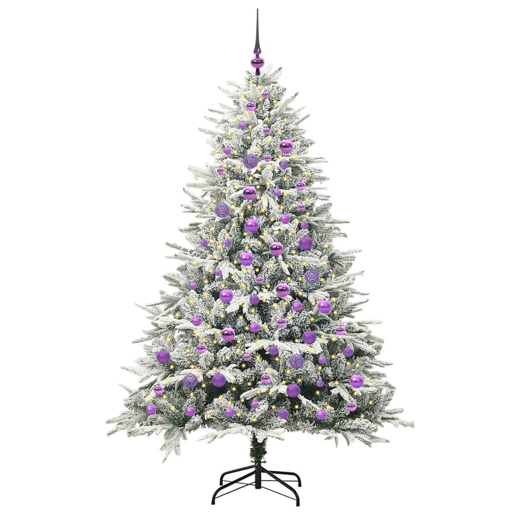 vidaXL Artificial Pre-lit Christmas Tree with Ball Set Green 180 cm - 46566