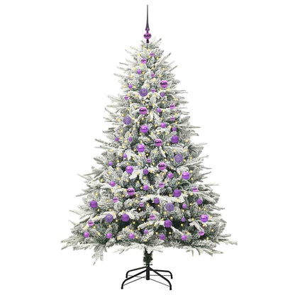 vidaXL Artificial Pre-lit Christmas Tree with Ball Set Green 180 cm - 46566
