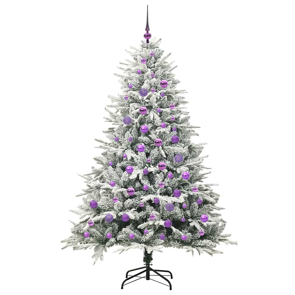 vidaXL Artificial Pre-lit Christmas Tree with Ball Set Green 180 cm - 46566
