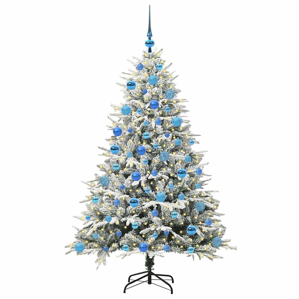vidaXL Artificial Pre-lit Christmas Tree with Ball Set Green 180 cm - 46567