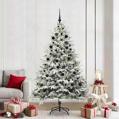 vidaXL Artificial Pre-lit Christmas Tree with Ball Set Green 210 cm - 46574