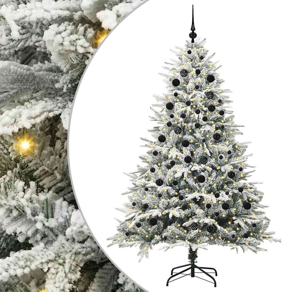 vidaXL Artificial Pre-lit Christmas Tree with Ball Set Green 210 cm - 46574