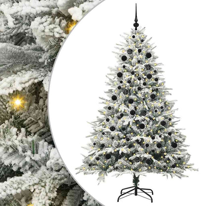 vidaXL Artificial Pre-lit Christmas Tree with Ball Set Green 210 cm - 46574