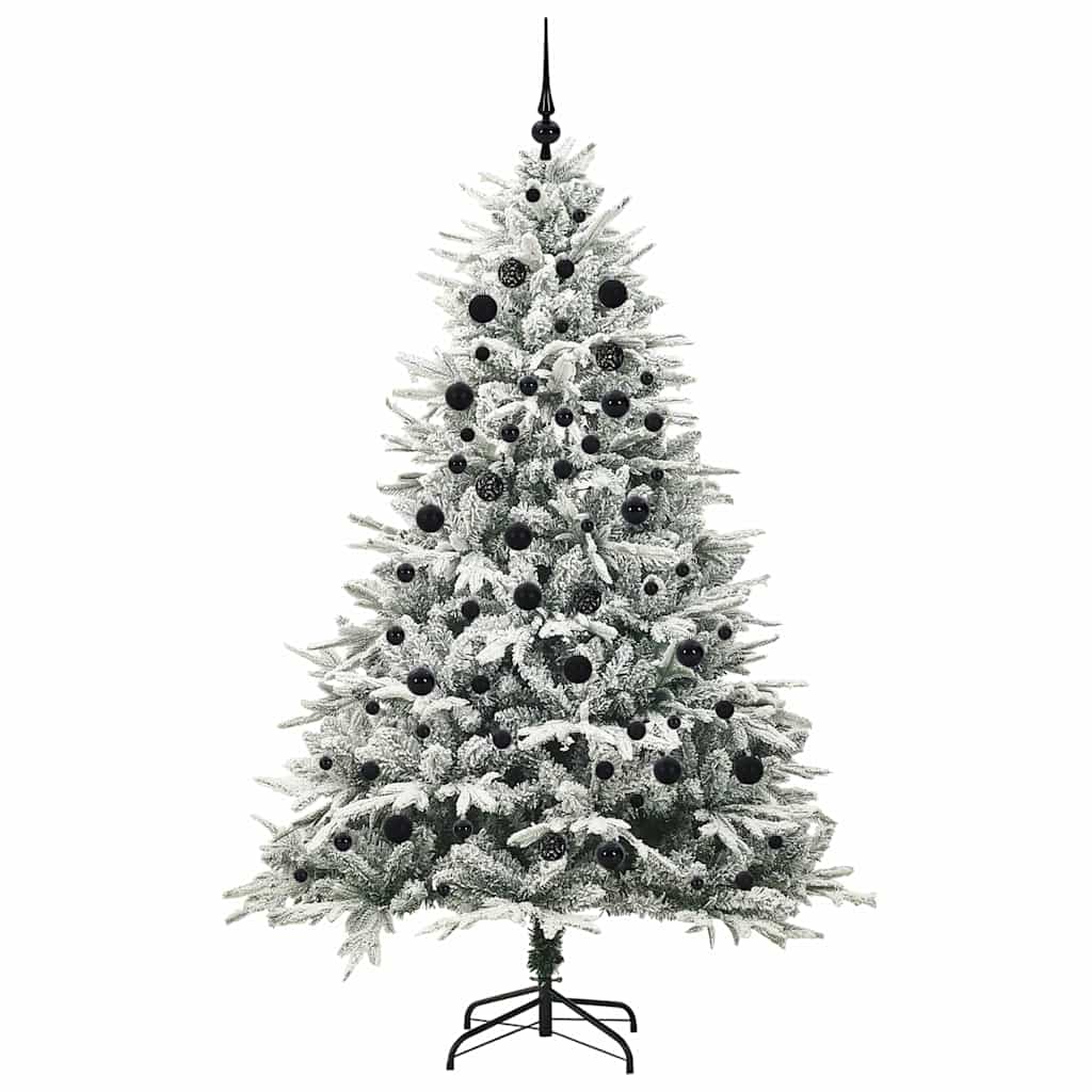 vidaXL Artificial Pre-lit Christmas Tree with Ball Set Green 210 cm - 46574
