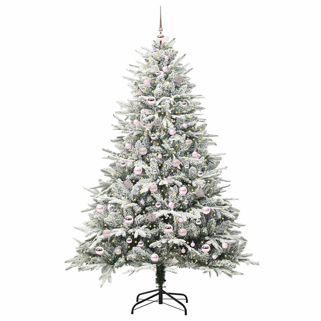 vidaXL Artificial Pre-lit Christmas Tree with Ball Set Green 210 cm - 46577