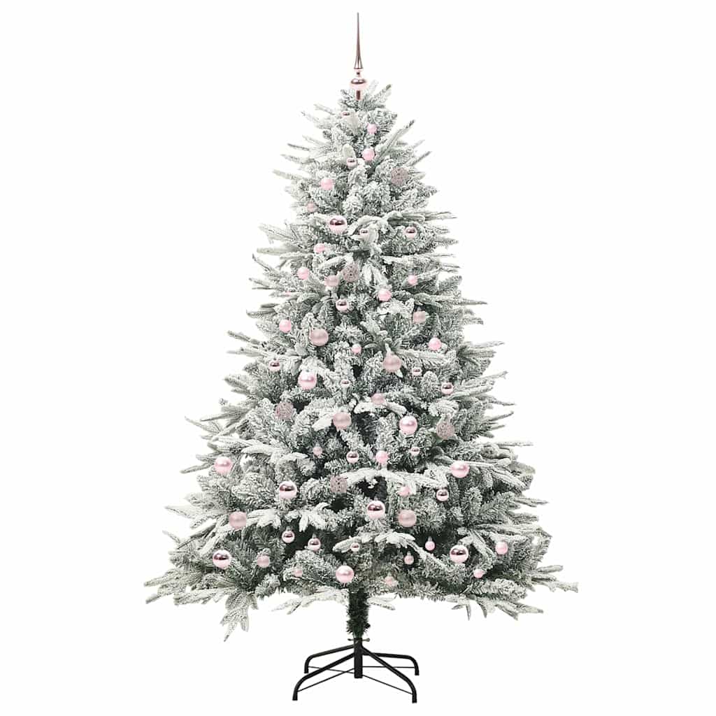 vidaXL Artificial Pre-lit Christmas Tree with Ball Set Green 210 cm - 46577