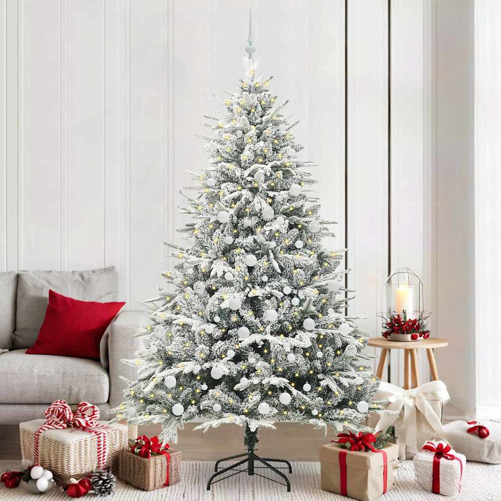 vidaXL Artificial Pre-lit Christmas Tree with Ball Set Green 210 cm - 46578