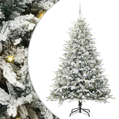 vidaXL Artificial Pre-lit Christmas Tree with Ball Set Green 210 cm - 46578