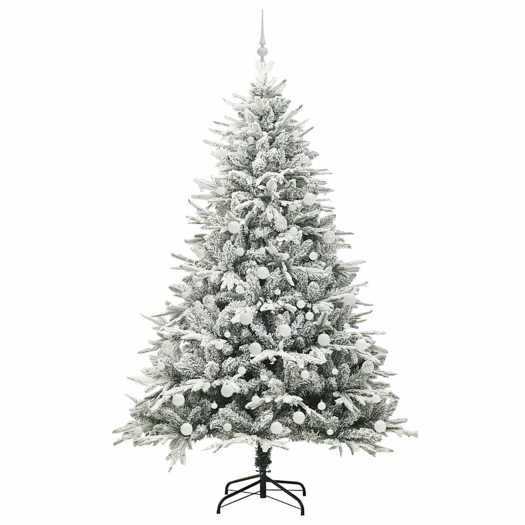 vidaXL Artificial Pre-lit Christmas Tree with Ball Set Green 210 cm - 46578