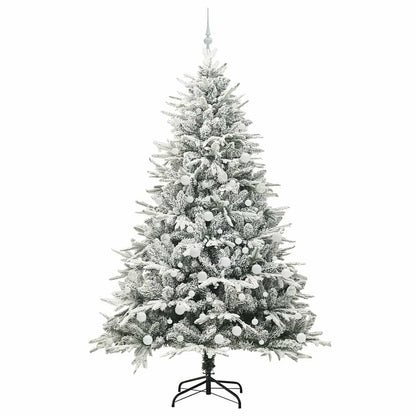 vidaXL Artificial Pre-lit Christmas Tree with Ball Set Green 210 cm - 46578