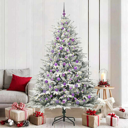 vidaXL Artificial Pre-lit Christmas Tree with Ball Set Green 210 cm - 46579