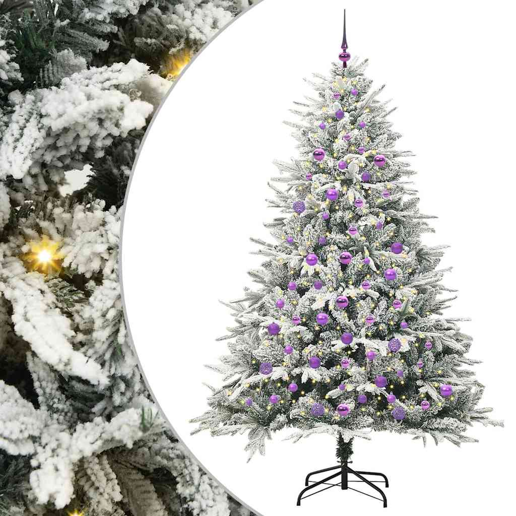 vidaXL Artificial Pre-lit Christmas Tree with Ball Set Green 210 cm - 46579