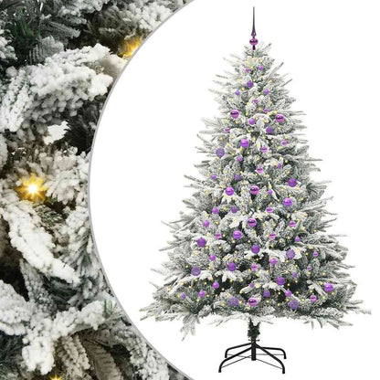 vidaXL Artificial Pre-lit Christmas Tree with Ball Set Green 210 cm - 46579