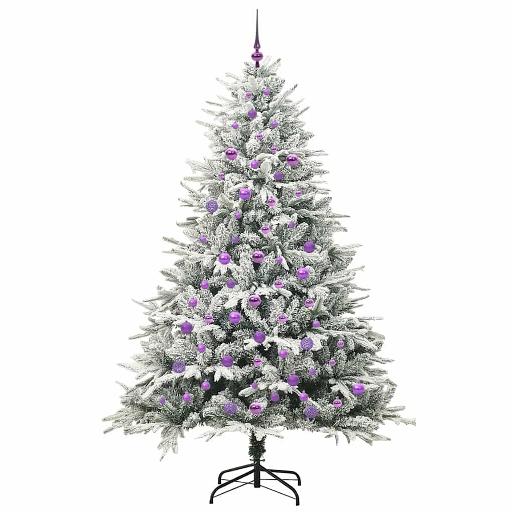 vidaXL Artificial Pre-lit Christmas Tree with Ball Set Green 210 cm - 46579