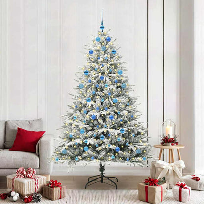 vidaXL Artificial Pre-lit Christmas Tree with Ball Set Green 210 cm - 46581