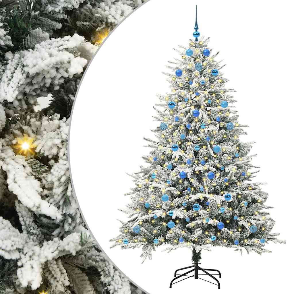 vidaXL Artificial Pre-lit Christmas Tree with Ball Set Green 210 cm - 46581