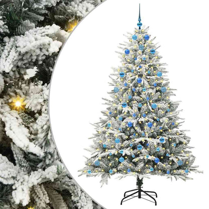 vidaXL Artificial Pre-lit Christmas Tree with Ball Set Green 210 cm - 46581