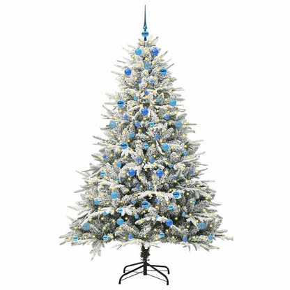 vidaXL Artificial Pre-lit Christmas Tree with Ball Set Green 210 cm - 46581