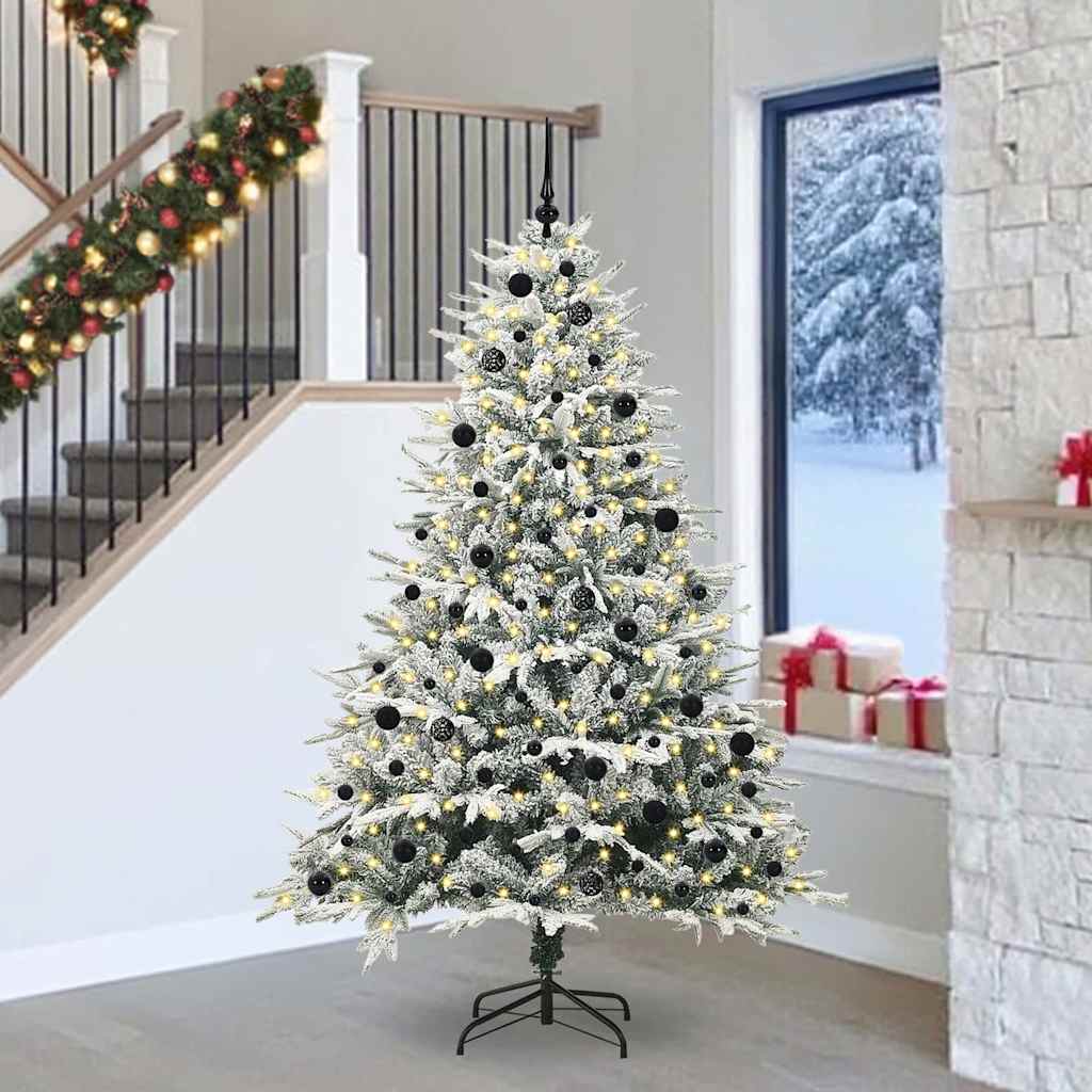 vidaXL Artificial Pre-lit Christmas Tree with Ball Set Green 240 cm - 46582
