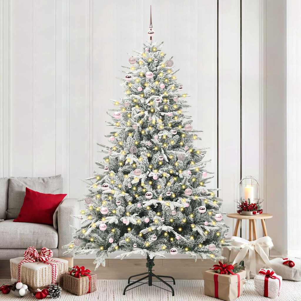 vidaXL Artificial Pre-lit Christmas Tree with Ball Set Green 240 cm - 46586
