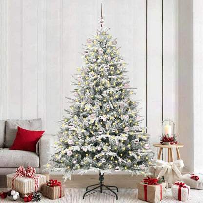 vidaXL Artificial Pre-lit Christmas Tree with Ball Set Green 240 cm - 46586