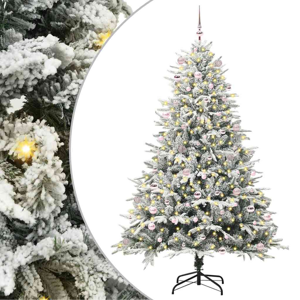 vidaXL Artificial Pre-lit Christmas Tree with Ball Set Green 240 cm - 46586