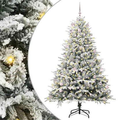 vidaXL Artificial Pre-lit Christmas Tree with Ball Set Green 240 cm - 46586
