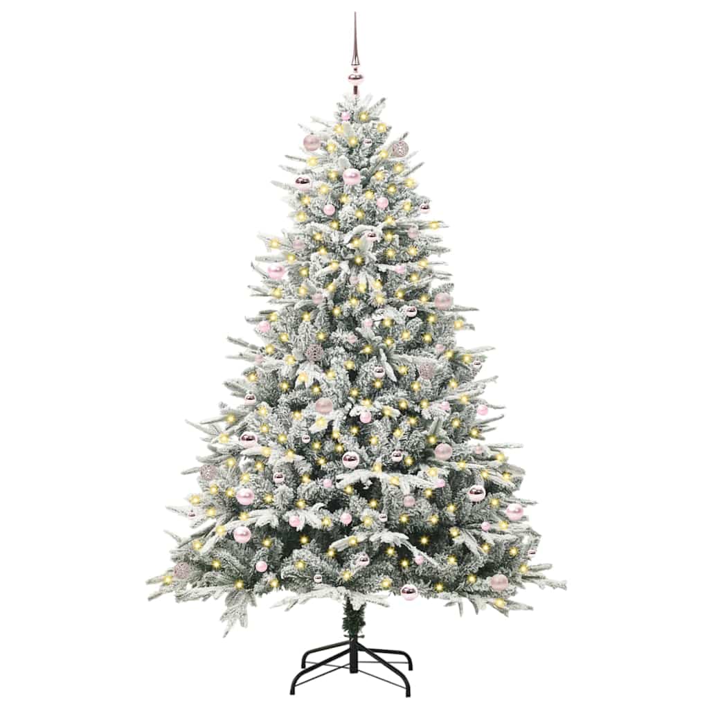 vidaXL Artificial Pre-lit Christmas Tree with Ball Set Green 240 cm - 46586
