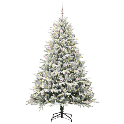 vidaXL Artificial Pre-lit Christmas Tree with Ball Set Green 240 cm - 46586