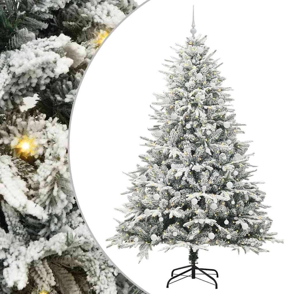 vidaXL Artificial Pre-lit Christmas Tree with Ball Set Green 240 cm - 46588