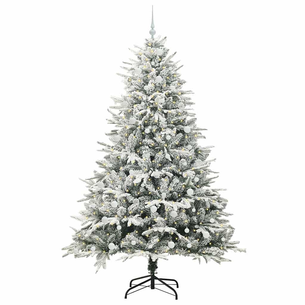 vidaXL Artificial Pre-lit Christmas Tree with Ball Set Green 240 cm - 46588
