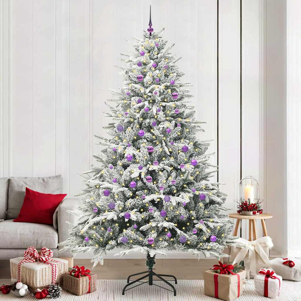 vidaXL Artificial Pre-lit Christmas Tree with Ball Set Green 240 cm - 46601