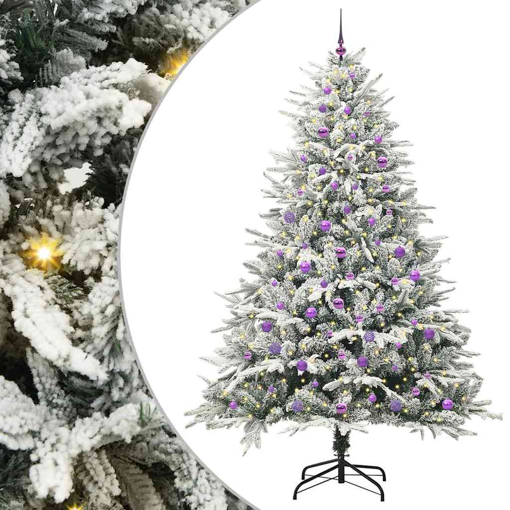vidaXL Artificial Pre-lit Christmas Tree with Ball Set Green 240 cm - 46601