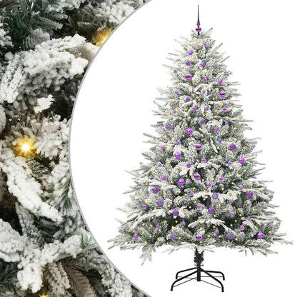 vidaXL Artificial Pre-lit Christmas Tree with Ball Set Green 240 cm - 46601