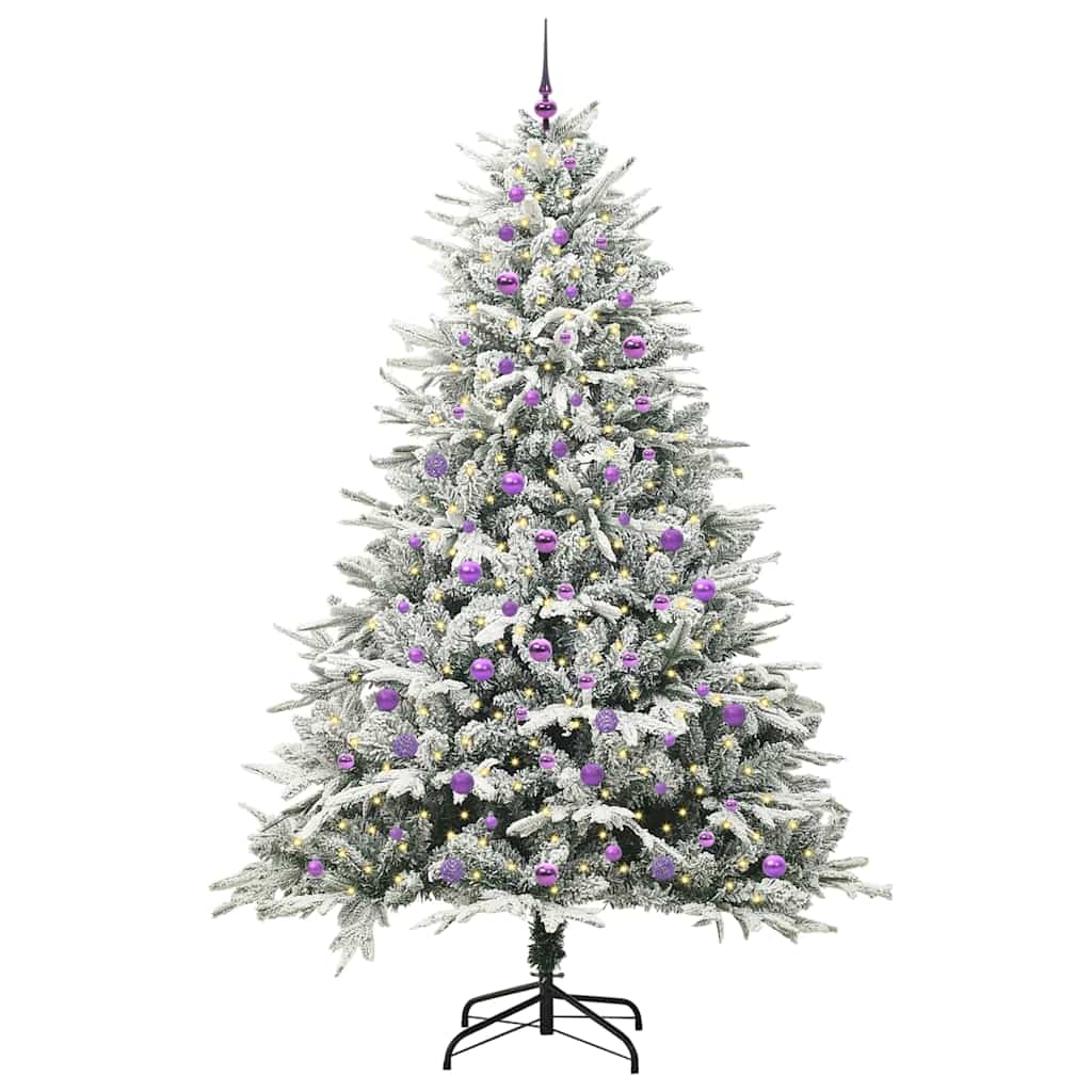 vidaXL Artificial Pre-lit Christmas Tree with Ball Set Green 240 cm - 46601
